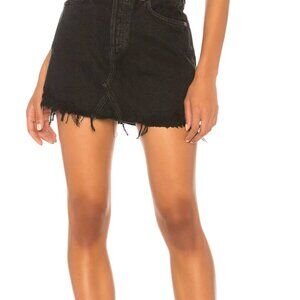 Agolde Quinn High Rise Denim Skirt, Black, Size 28